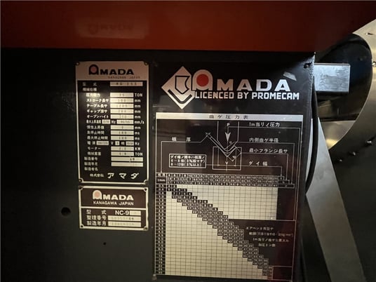 35 Ton, Amada #RG35S, press brake, 47.3" table, 14.6" daylight, 4" stroke, 7.9" throat, 3 HP, NC9-EX Control - Image 6