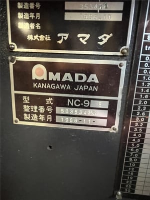 35 Ton, Amada #RG35S, press brake, 47.3" table, 14.6" daylight, 4" stroke, 7.9" throat, 3 HP, NC9-EX Control - Image 7