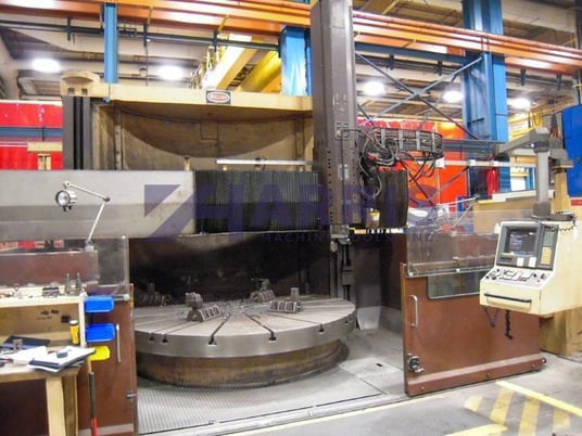 124" Bullard #Dyn-Au-Tape, 2-Axis CNC vertical boring mill, Fanuc 15TT, power rail clamping, 75 HP, 1972 - Image 1