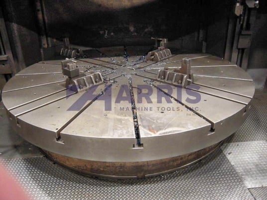 124" Bullard #Dyn-Au-Tape, 2-Axis CNC vertical boring mill, Fanuc 15TT, power rail clamping, 75 HP, 1972 - Image 2