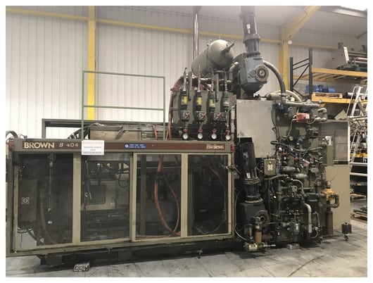 Brown #B4042 thermoforming line, 40" x 42", 6" daylight, w/ former & T340 trim press. 1996 - Image 5