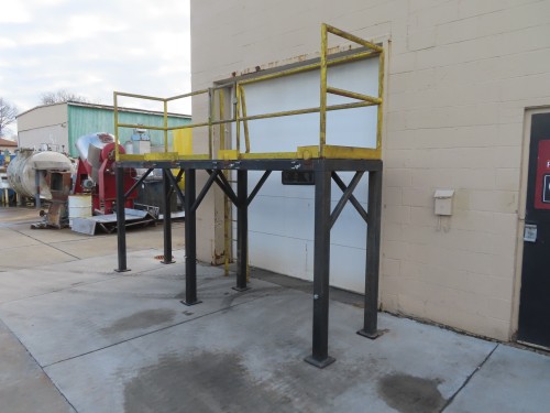 Catwalk platform, 36" W x 13' 9"L, 42" H safety railing on 3 sides, includes ladder & safey swing gate - Image 2