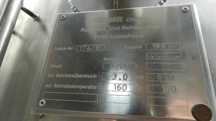 BINDER melting tank 1,000 liters - Image 5