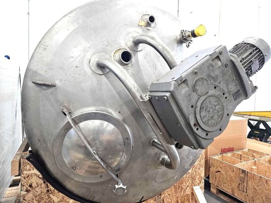 500 gallon Feldmeier, jacketed sanitary 316L Stainless Steel mix/tank, sweep/scrape agitation - Image 2