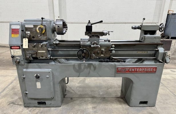 14" x 40" Enterprise #EL-2, engine lathe, 1.5" bore, 8" 3-Jaw chuck, inch/metric threading, 45-2000 RPM - Image 1