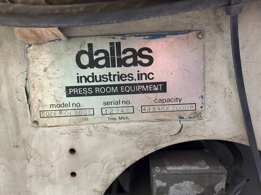 7000 lb. Dallas #06380E, coil reel, 48" width, 48" outside dimensions - Image 3