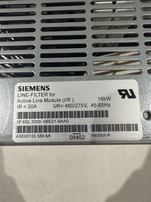 Siemens #1P6SL3000-0BE21-6AA0, Line Filter, 16 kW, 30 Amps, 480/275 V, no box, New - Image 2