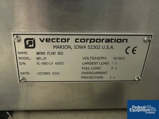 Vector #MFL.01 Micro Flo-Coater, S/N FL-362-LV 45857, 2005 - Image 2