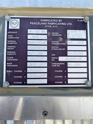 390 bbl Storage Tank, 2012 - Image 2