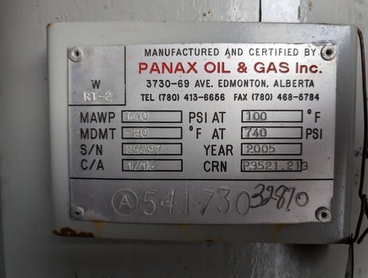 16" Sweet Vertical Separator, 740 psi, 2005 - Image 2