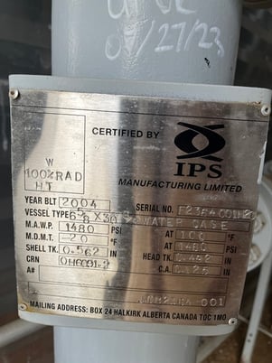 20" Sour Vertical Separator, 1480 psi, 2004 - Image 6