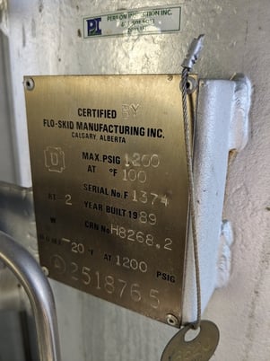 20" Sweet Vertical Separator, Dual 1200 psi, 1989 - Image 3