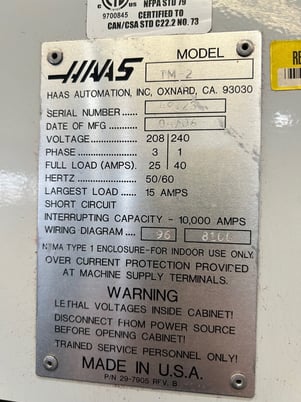 Haas #TM-2, CNC toolroom mill, 2006 - Image 5