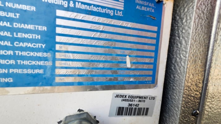 72" x 10' Flare knockout, 50 bbl, 1 psi, 2001 - Image 9