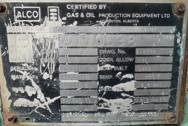 Refrigeration Plant, 5 mmscfd, 1250 psig, Alco, skid, 1984 - Image 6