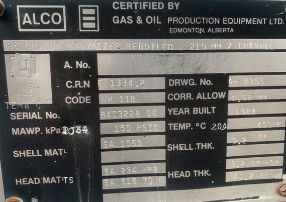 Refrigeration Plant, 5 mmscfd, 1250 psig, Alco, skid, 1984 - Image 9