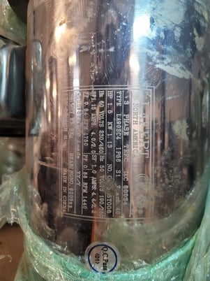 1.5 HP 1750 RPM Lafert #IP56, Stainless Steel pumps, metric bolts, (8 available) - Image 6