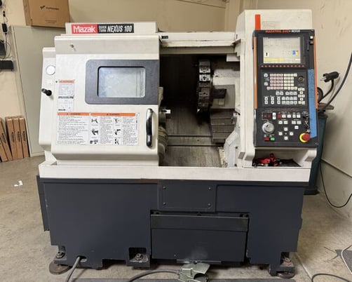Mazak #QTN-100, CNC lathe, 21.6" swing, 6" chuck, 2" bar, 12.1" machining length, 11" turning diameter, 2005 - Image 1