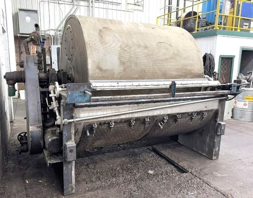 Alar Auto-Vac #660, Stainless Steel rotary vacuum drum fil, skid w/ 40 HP explosion proof vacuum pump, 2015 - Image 1