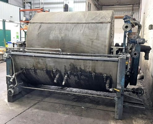 Alar Auto-Vac #660, Stainless Steel rotary vacuum drum fil, skid w/ 40 HP explosion proof vacuum pump, 2015 - Image 3