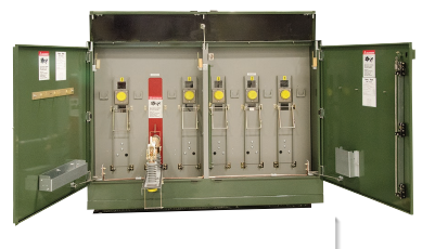 600 Amp. Federal Pacific, pse/ii- 9, 15KV, dead front, 4 way, 2 fuse, 2 switch, new pad mount switchgear in - Image 2