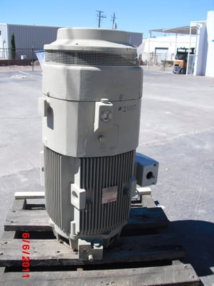 100 HP 900 RPM General Electric, Frame L445VP16, TEFC BB, 460 Volts, New Surplus - Image 1