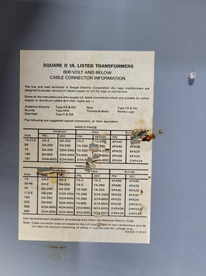 45 KVA 480 Primary, 208Y/120 Secondary, Sorgel Square D 45T3H Transformer - Image 6