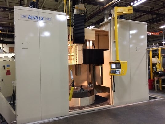 48" Daniluk Corp #512-VBM, Fanuc CNC, 4-jaw 48" chuck, chip conveyor, new hydraulic, complete remfr 2025, 1 - Image 1