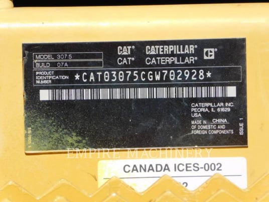 Caterpillar 307.5-07, 2033 hours, S/N: GW702928, 2022 - Image 5