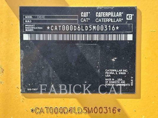 Caterpillar D6-20XE, 3148 hours, S/N: D5M00316, 2020 - Image 6