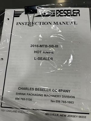 Beseler #2016MTB-SB-111, hot knife l-bar sealer shrink, up to 15 PPM - Image 2
