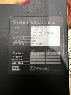 MTS FlexTest 40 #494.04 Test System Controller, S/N 02096324 A, 2011 - Image 2