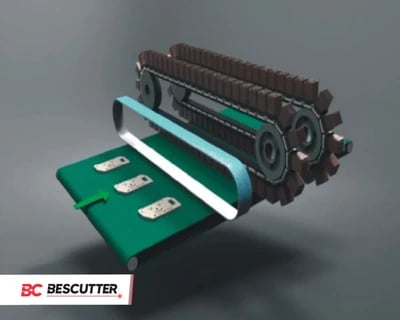 BesCutter #1000BR, Deburring & Finishing, 39" width, 4" thick, 3.3-26 FPM convey, 41 KW, 380 V., Alumina - Image 2