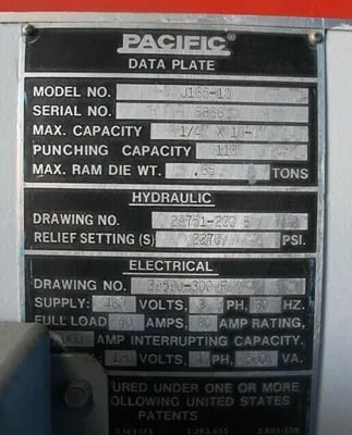 165 Ton, Pacific #J165-10, cnc press brake, 10' overall, 102" between housing, 10" stroke, 15" OH, 7" throat - Image 4