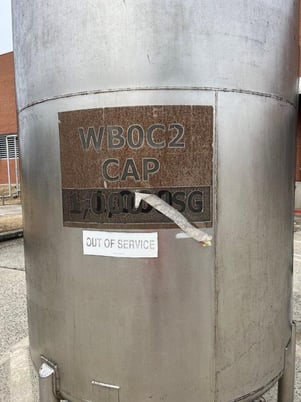 1000 gallon Perry Products, Stainless steel tank, 60" dia. x 86" straight side, dished top, slight cone bottom - Image 5