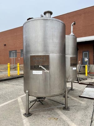 1000 gallon Perry Products, Stainless steel tank, 60" dia. x 86" straight side, dished top, slight cone bottom - Image 6