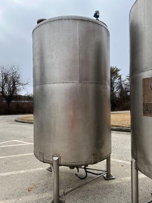 1000 gallon Perry Products, Stainless steel tank, 60" dia. x 86" straight side, dished top, slight cone bottom - Image 7