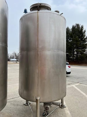 1000 gallon Perry Products, Stainless steel tank, 60" dia. x 86" straight side, dished top, slight cone bottom - Image 8