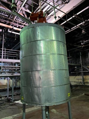 1000 gallon Stainless steel mix tank, 60" dia. x 90" straight side, dished top & bottom - Image 5