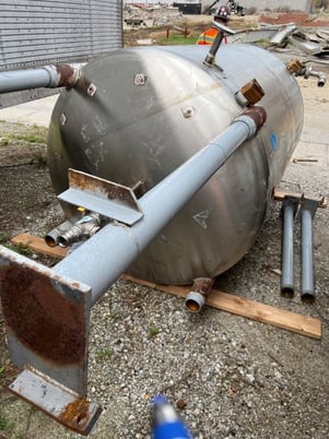 1000 gallon Stainless steel mix tank, 60" dia. x 90" straight side, dished top & bottom - Image 7