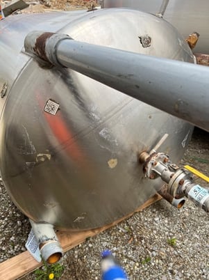 1000 gallon Stainless steel mix tank, 60" dia. x 90" straight side, dished top & bottom - Image 8