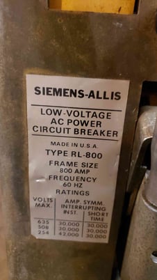 800 Amps, Siemen #RL800, Low Voltage Circuit Breaker - Image 3