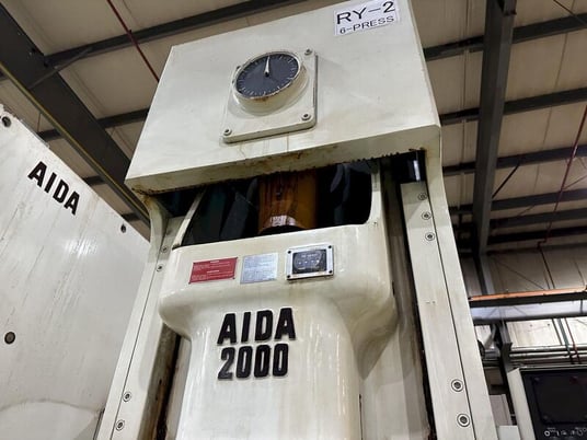 200 Ton, Aida #NC1-2000(2)E, single crank gap frame press, 54.7" x 33.1" bed, 9.84" stroke, 25-50 SPM, 4.33" - Image 8