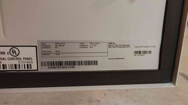 75 HP ABB, ACH550-PDR-097A-4+K466, Control VFD, 3 Phase, 96 Amps, 480 VAC - Image 5