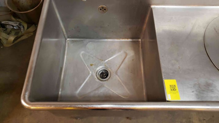 Stainless Steel Triple Sink Cafeteria Basins & Faucets, 12.5' length - Image 3