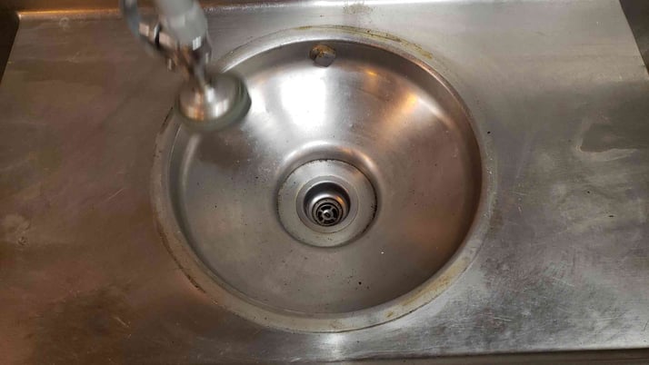Stainless Steel Triple Sink Cafeteria Basins & Faucets, 12.5' length - Image 4