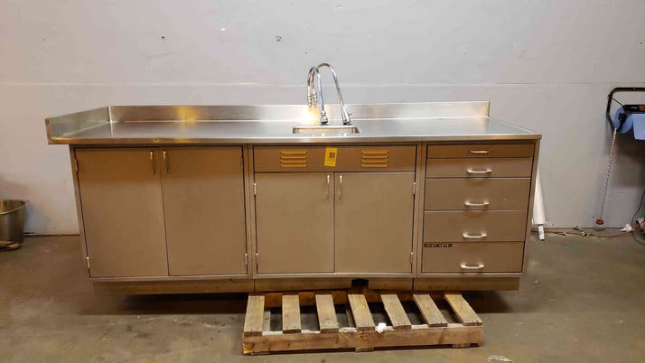 Kewaunee, Stainless Steel Lab Casework Benches w/2 Faucet Doors & Drawers, 96" L x 31" width x 36" H - Image 2