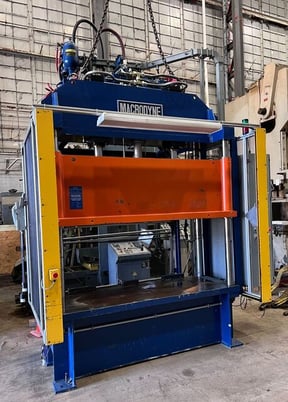 50 Ton, Macrodyne #MPZ-50, 4-post hydraulic press, 20" stroke, 36" daylight, 72" x 30" bed, 16" Shut Height - Image 1