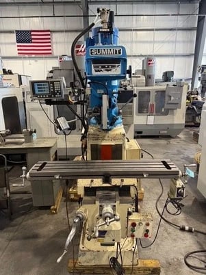 Summit #VS-350B, vertical milling machine, 10" x50"table, 3 HP, Fagor digital read out, pneumatic draw bar - Image 2