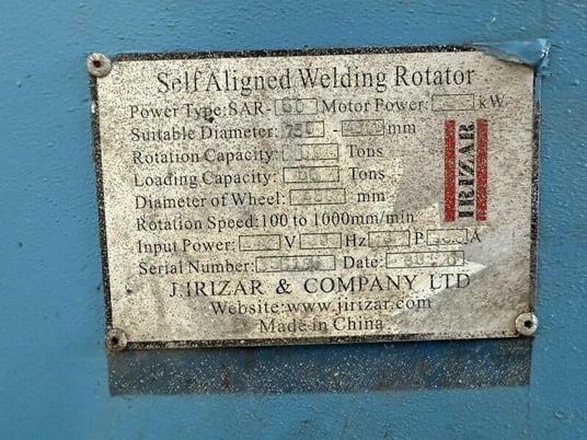 60 Ton, Irizar, self-aligning tank turning roll set, 120000 lb. - Image 10